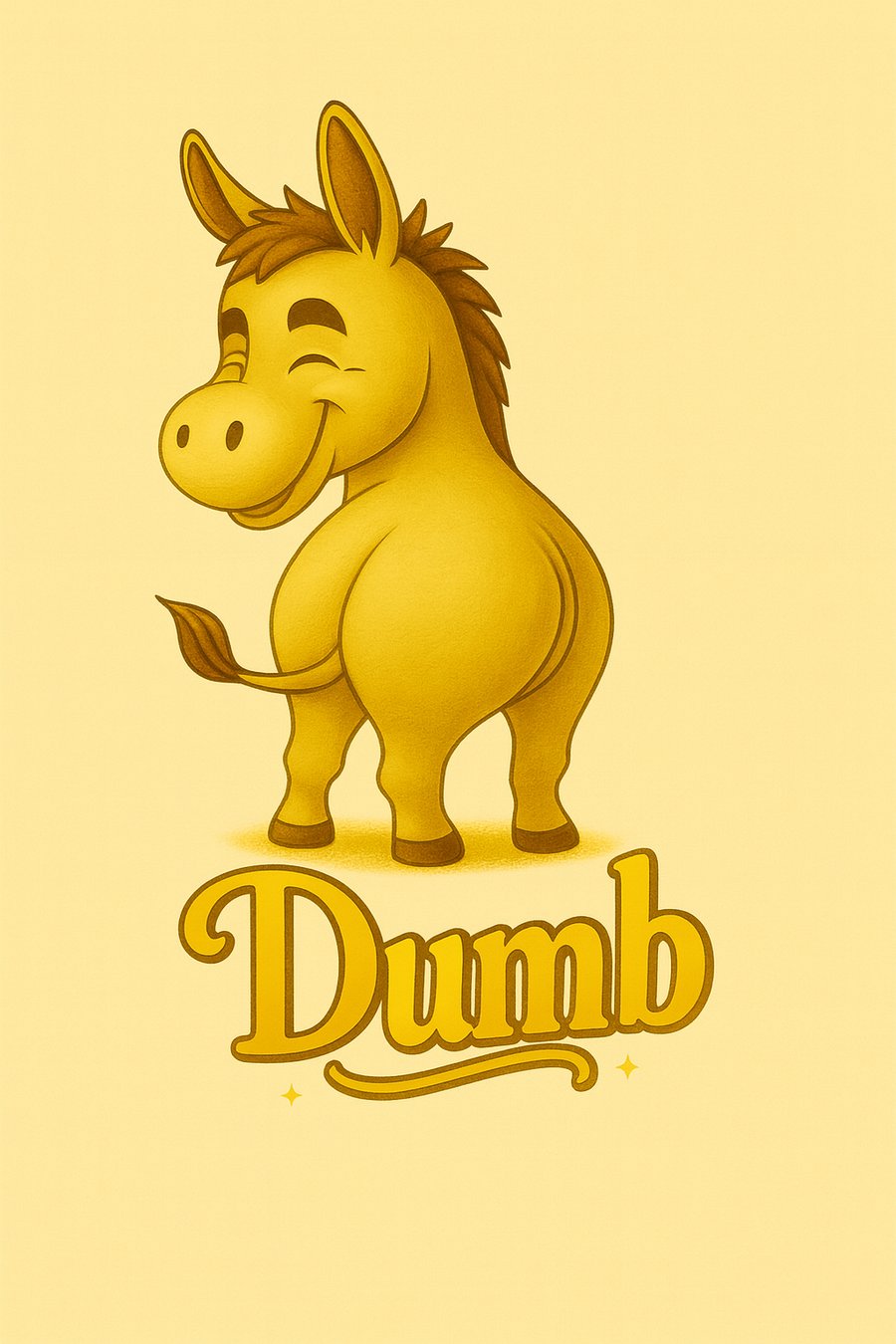 Playful Donkey Character Print – Humorous Home Decor with Elegant Script