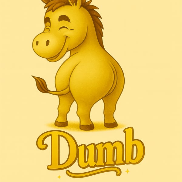 Playful Donkey Character Print – Humorous Home Decor with Elegant Script