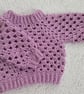 Crocheted baby jumper - dusty pink 