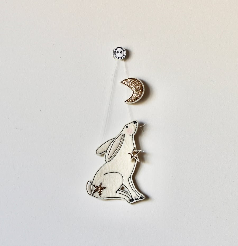 'Moon Gazing Hare' - Hanging Decoration