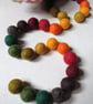 Felt Ball Garland, Autumn Shades, Halloween Decor, Christmas Gift