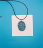 Handmade Oval Polymer Clay Pendant Necklace, Colourful Artisan Jewellery, Boho S - Image 3