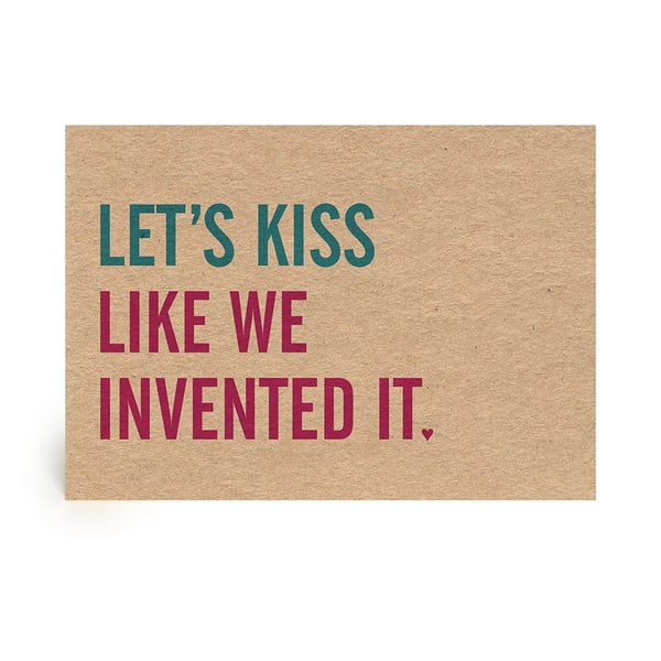 Let's Kiss Handmade Valentine, Wedding, Engagement and Anniversary Card