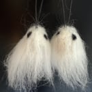 Spooky Felted Ghost Earrings 