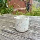 Extra Small Handmade White Speckle Milk Jug