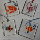 Random Fish fused glass suncatcher, Perfectly Imperfect