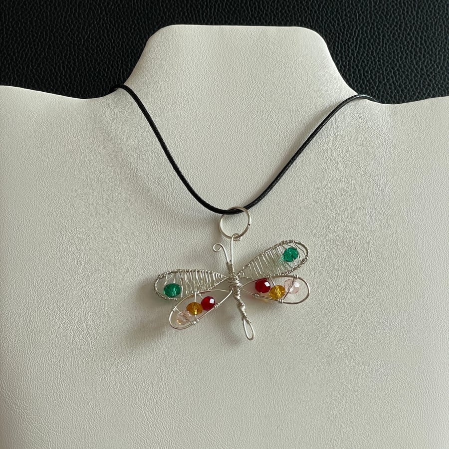 Wire Wrapped Dragonfly Pendant