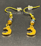 Gold Moon & Czech Crystal Drop Earrings – Handmade Celestial Jewellery - Image 2