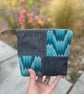 Bargello and denim zip pouch