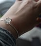 Sterling Silver Dandelion Herkimer Resin Diamond Bangle - Image 5