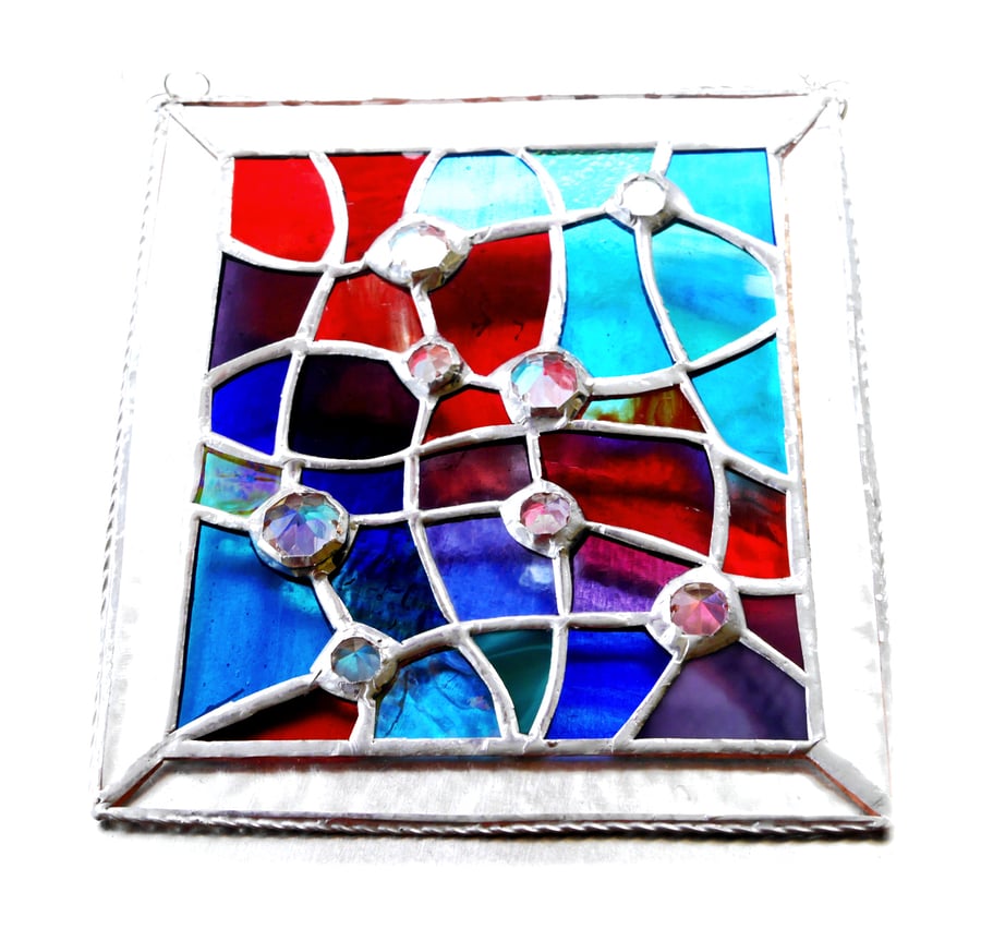 Treasure Chest Stained Glass Suncatcher Handmade 001 Abstract