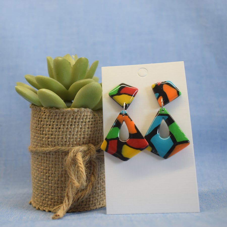 Bold Mosaic Geometric Earrings