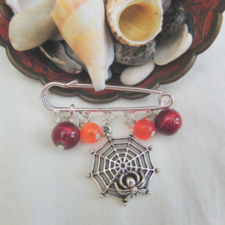 Spider web deals brooch