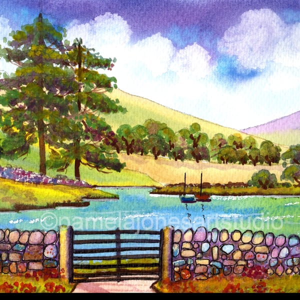 Buttermere, The Lake District, Original Watercolour, In 14 x 11 '' Mount, Art