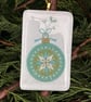 Handcrafted Christmas Bauble Card with Artisan Fused Glass Tree Decoration