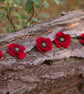 Handmade Felted Wool Poppy Brooch – Red Flower