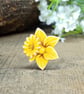 Daffodil Pin, Handmade Wooden Badge, March Birth Flower, March Birthday Gift