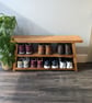 Handmade Rustic Wooden Shoe Rack Bench: Chunky 2-Tier Farmhouse Organizer Seat - Image 8