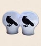 Raven Tealight Covers - Embroidered Gothic Bird Home Decor