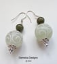 Designer Serpentine Rounds & Chinese Jadeite Sterling Silver Earrings - Image 6