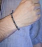 Bracelet lava and hematite stretchy handmade - Image 6