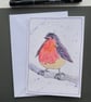 Hand Painted Robin Greetings Card - Blank Card with Envelope - Image 5