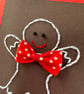 Christmas cards x 2 Mr and Mrs Gingerbread male and female, hand embroidered - Image 2