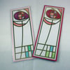 Pack of two Rennie Mackintosh style bookmarks