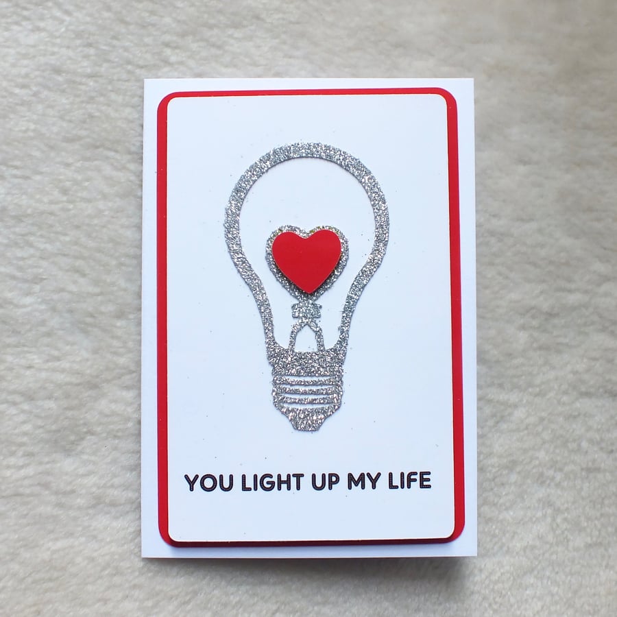 Handmade ‘You Light Up My Life’ Valentine's Day Card