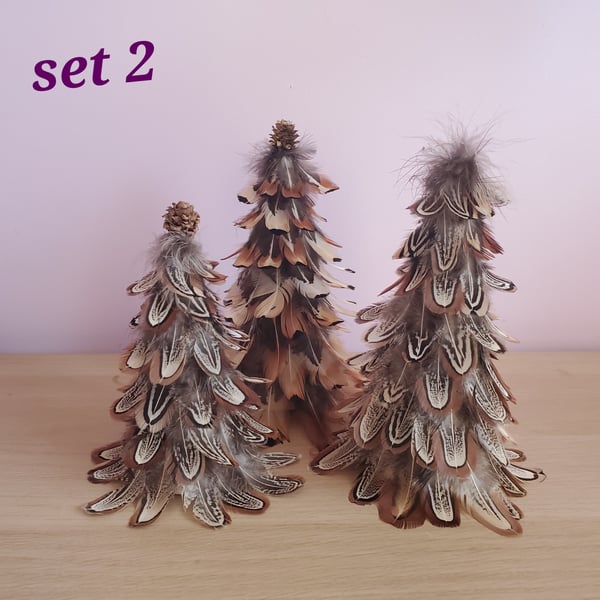 Christmas feather decorations Set 2