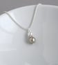 Champagne Pearl Drop Necklace - Beige Bridesmaid Gifts - Wedding Jewellery - Image 3