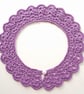 Crochet Lace Peter Pan Collar, Crocheted Lilac Cotton, Pearl Button - Image 3