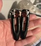 2 x gothic bat wing rose hair clip slides 