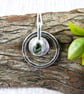 Silver Circle Necklace with Abalone Shell - Image 2