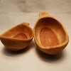 Pair of handcarved Cherrywood kuska bowls