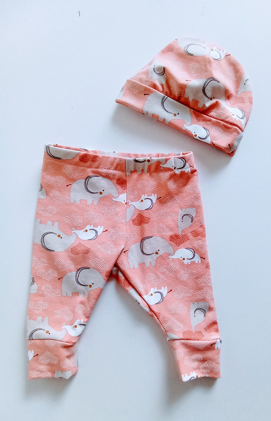 Newborn baby Leggings and hat set, baby shower gift, gift for new baby, elephant