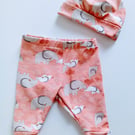 Newborn baby Leggings and hat set, baby shower gift, gift for new baby, elephant