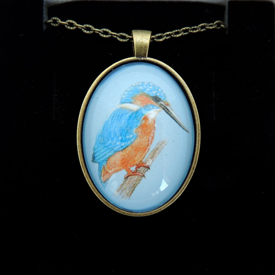 Kingfisher Pendant Necklace - Simply Bronze Style 