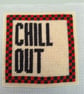 CHILL OUT Modern Needlepoint Chart PDF - Retro Checkered Tapestry Pattern