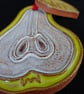Pear slice with leaf pottery decoration - Image 2