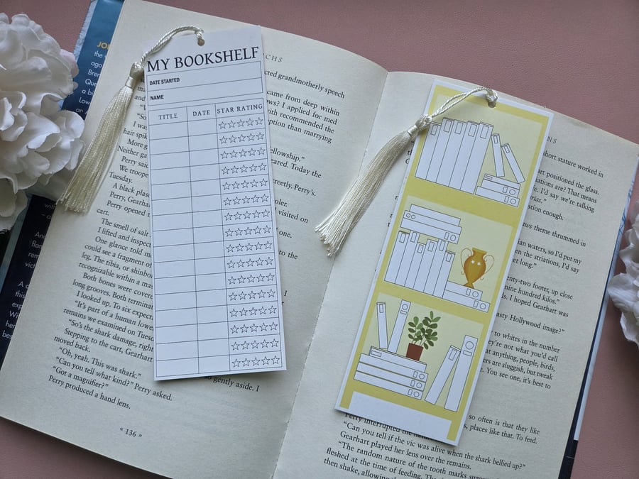 Yellow Reading List Rating Bookmark With Tassel