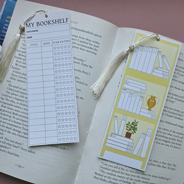 Yellow Reading List Rating Bookmark With Tassel