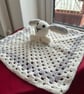 Handmade Crochet Bunny Snuggle Blanket, Baby Comforter, Bunny Lovey - Image 3