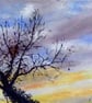 Fen Landscape Oil Painting  Winter Sunrise with Solitary Tree - Image 5