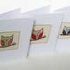 Owl Card - Machine Embroidered