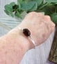 Sterling Silver Bangle with Plum Crackle Agate. Fits Size Medium 20cm  - Image 3