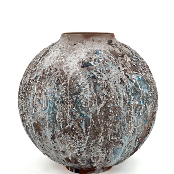 Hand Coiled Terracotta Crank Moon Jar 