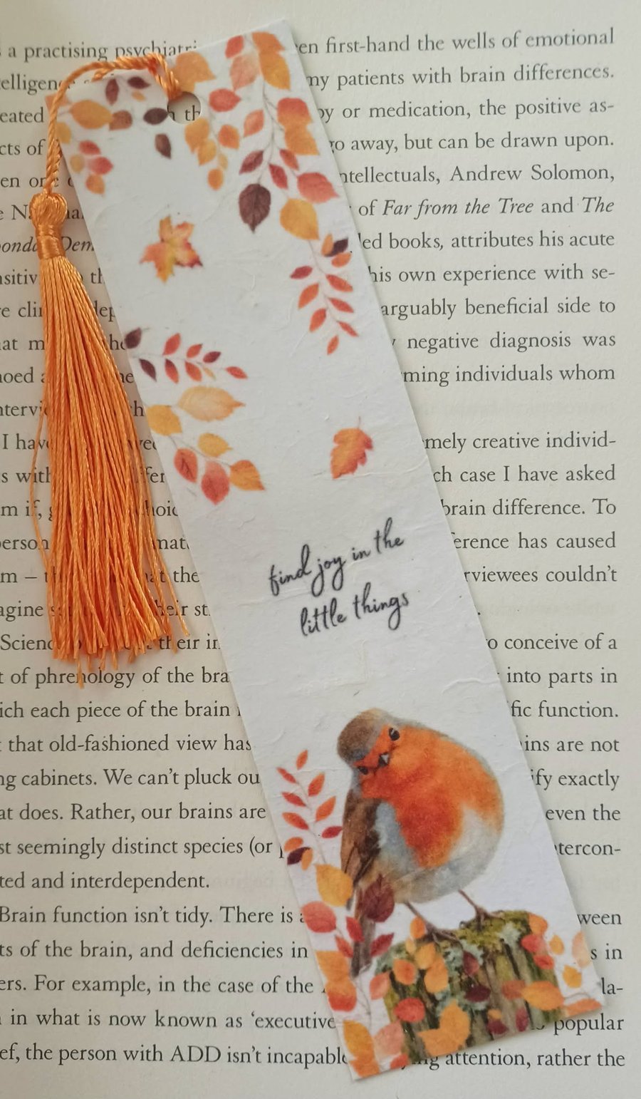 Handmade Robin Bookmark Find Joy 