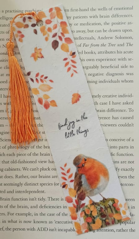 Handmade Robin Bookmark Find Joy 