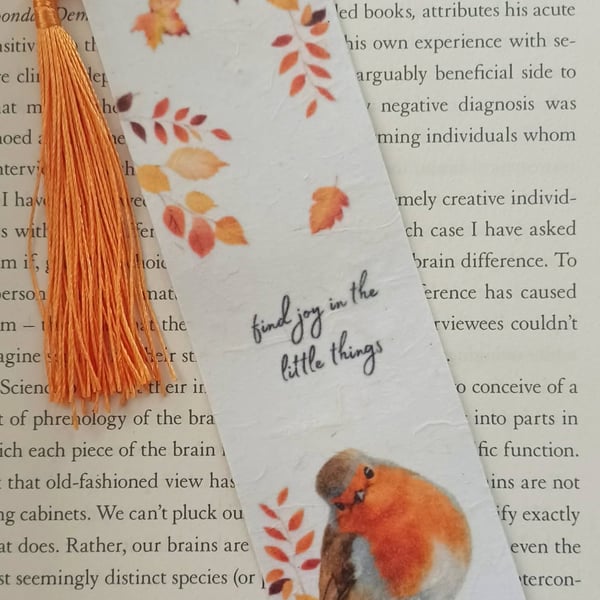 Handmade Robin Bookmark Find Joy 